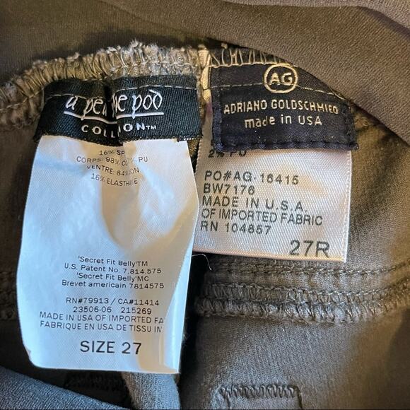 AG Adriano Goldschmied Skinny Grey Corduroy Jeans Pants Maternity Size 27 - Picture 6 of 9